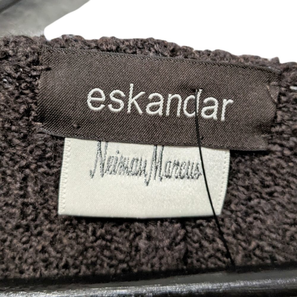 ESKANDAR Brown Wool Boxy Sweater M - Picture 3 of 7